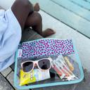 Teal Cheetah PVC Clear Zippered Pouch