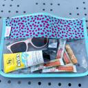 Teal Cheetah PVC Clear Zippered Pouch