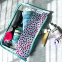 Teal Cheetah PVC Clear Zippered Pouch