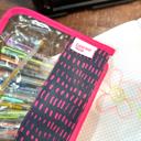 Navy & Pink Emerson West Zippered Storage Pouch