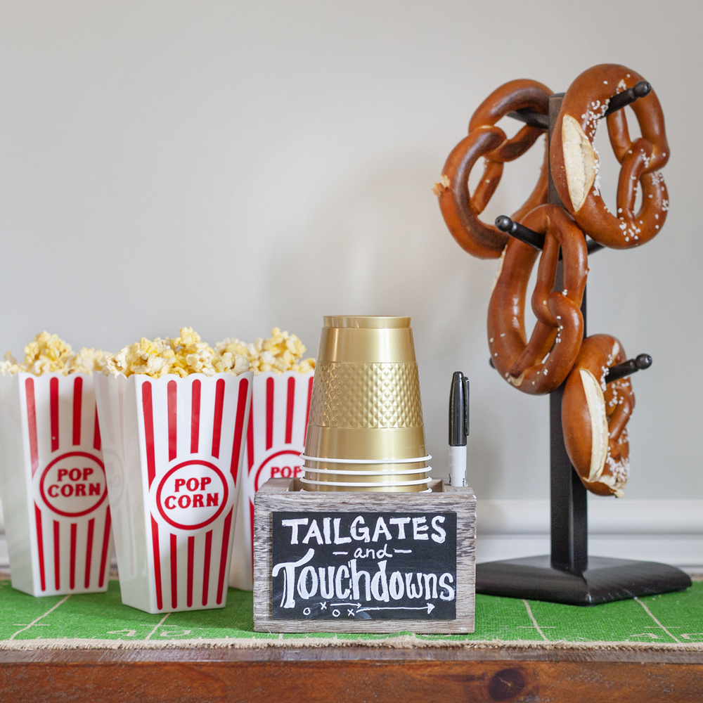 Farmhouse Solo Cup Holder with Chalkboard and Marker Slot