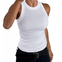  Womens Sleeveless Racerback High Neck Casual Basic Cotton Ribbed Fitted Tank Top