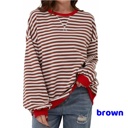  Women Striped Oversized Sweatshirt Color Block Crew Neck Long Sleeve Shirt Casual Pullover Top Fall Y2K Clothes