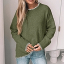  Fashion Trimming Knited Sweater