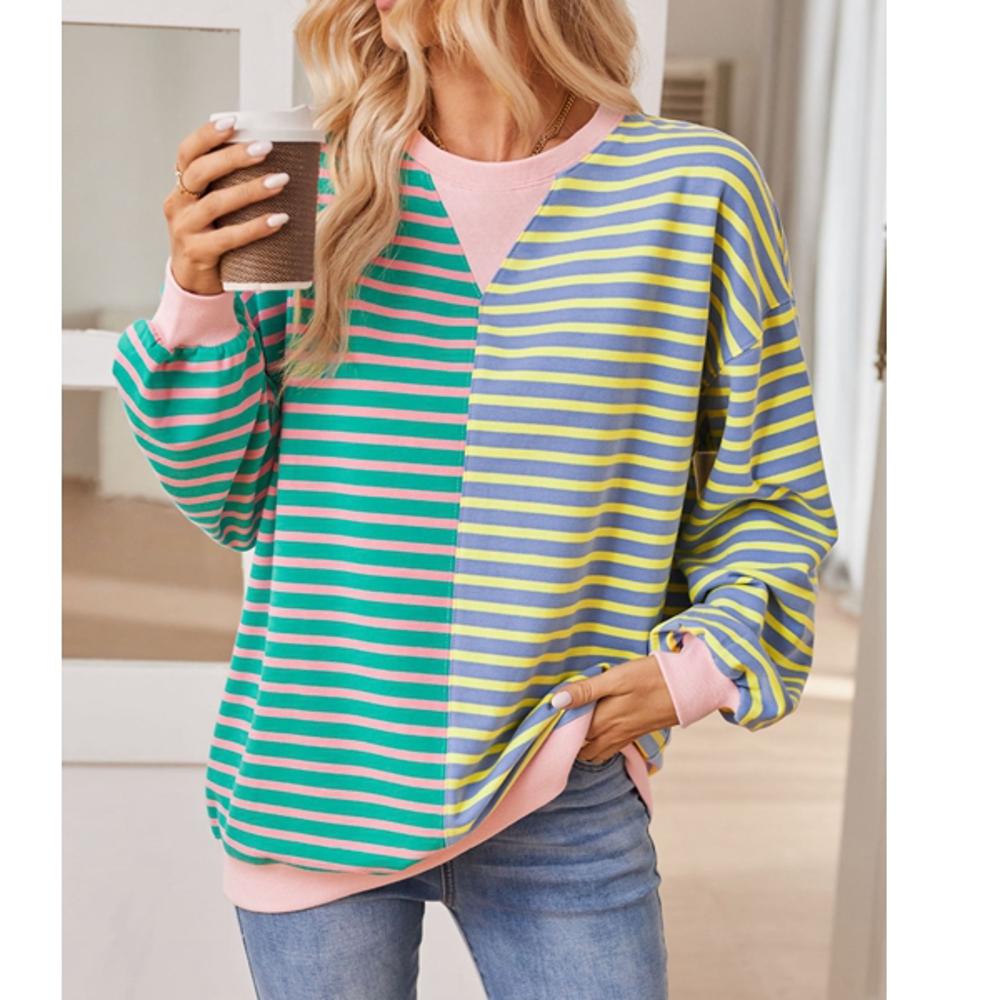 Colorblock Drop Shoulder Oversize Sweatshirt