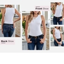  Womens Ladies Ribbed Thick Strap Racerback Tight Slim Fitted Sporty Workout Tank Tops