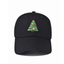 Black Black Cotton Adjustable Embroidered Merry Xmas  Baseball Hats