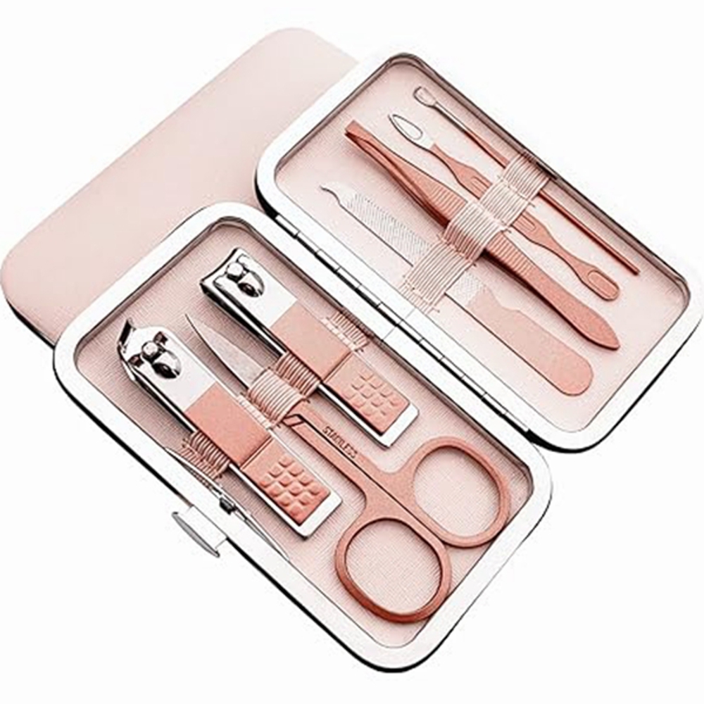 7pcs Manicure Set, Nail Clippers Kit, Stainless Steel Manicure Kit, Nail Clipping Tools Portable Travel Grooming Kit, The Best Gift with Luxurious Case