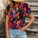  Womens Tshirts V Neck Short Sleeve Tops Tee Floral Print Blouse