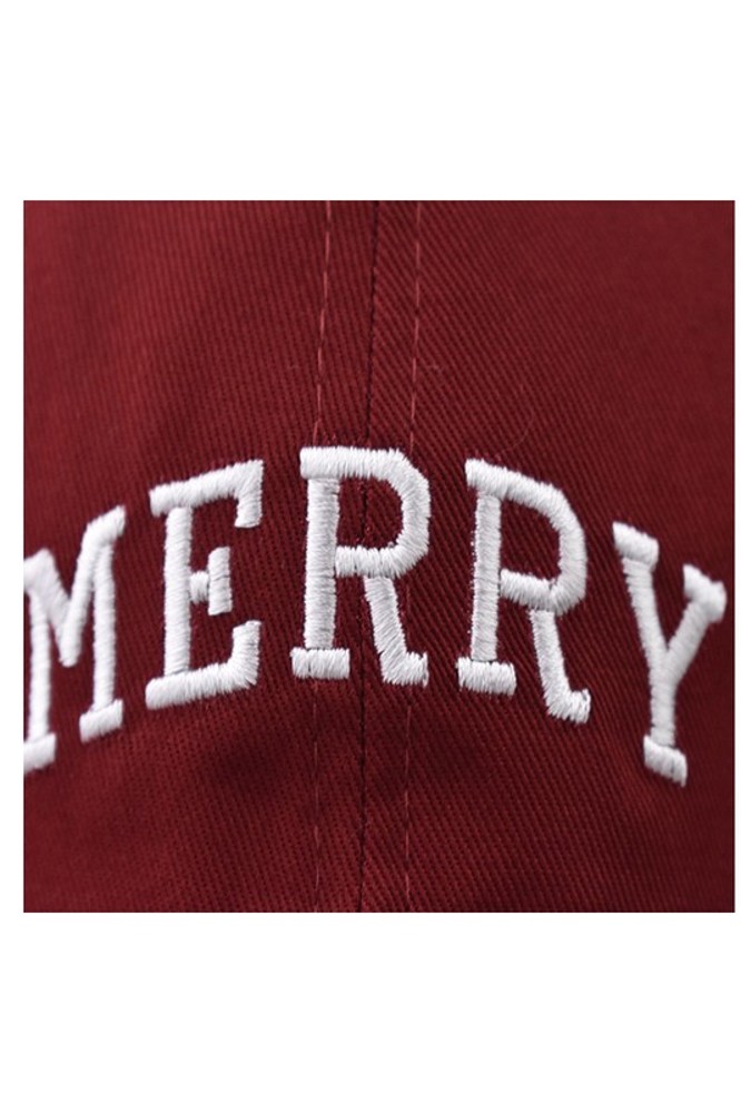 Cotton Adjustable Embroidered Merry Xmas  Baseball Hats