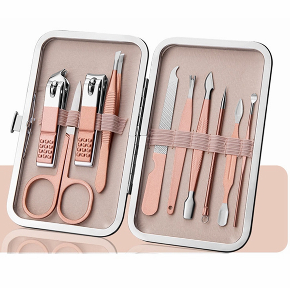 10pcs Manicure Set, Nail Clippers Kit, Stainless Steel Manicure Kit, Nail Clipping Tools Portable Travel Grooming Kit, The Best Gift with Luxurious Case