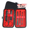  Manicure Set Manicure Pedicure Kit Nail Grooming Kit for Men, 7 in 1 Travel Nail Kit Men Nail Clipper Set for Fingernail Toenail - Black