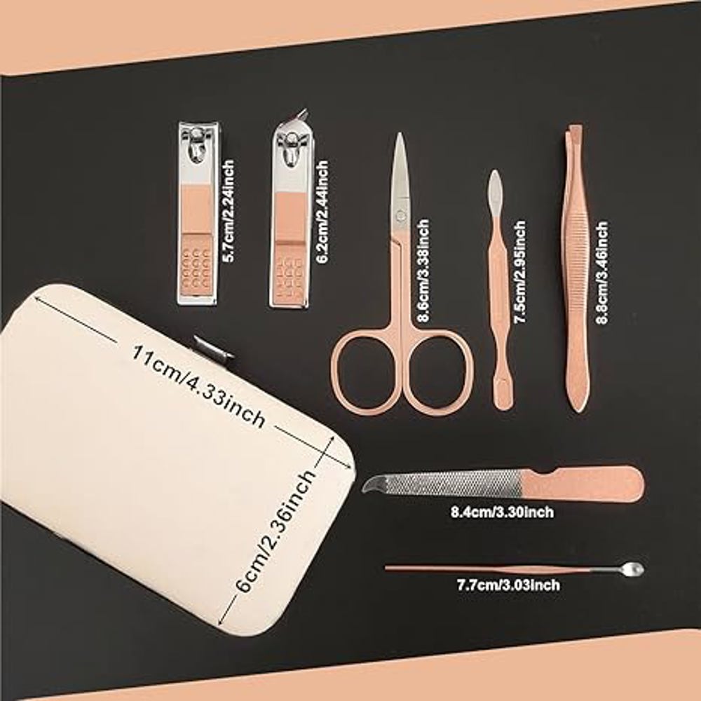 7pcs Manicure Set, Nail Clippers Kit, Stainless Steel Manicure Kit, Nail Clipping Tools Portable Travel Grooming Kit, The Best Gift with Luxurious Case