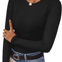  2PCS Womens Ribbed Shirts Crewneck Fitted Tops Casual Underscrubs Layer Slim Basic T-Shirts