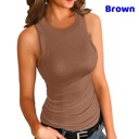  Womens Ladies Ribbed Thick Strap Racerback Tight Slim Fitted Sporty Workout Tank Tops