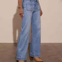  Wide Leg Pocketed High Waist Jeans