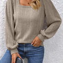  Women's Long Sleeve Tops Square Neck Lantern Sleeve Blouse Dressy Casual Tunics Loose Fit Fall Shirts