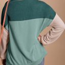  Womens Fashion 2024 Color Block Long Sleeve Crewneck Knitted Casual Loose Pullover Shirts Tops