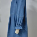  Ruffle Cuff Long Sleeve Shirt Denim Shirt Dress