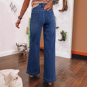  Sail Blue Wide Leg Pocketed High Waist Jeans