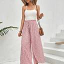  High Waist Print Wide Leg Pants