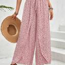  High Waist Print Wide Leg Pants