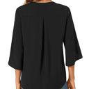  V neck 3/4 Sleeve Chic Shirt