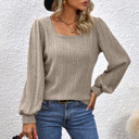  Women's Long Sleeve Tops Square Neck Lantern Sleeve Blouse Dressy Casual Tunics Loose Fit Fall Shirts