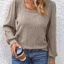  Women's Long Sleeve Tops Square Neck Lantern Sleeve Blouse Dressy Casual Tunics Loose Fit Fall Shirts