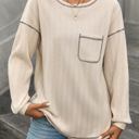  Casual Solid Crewneck Knitted Loose Fit Pullover Shirts Tops