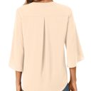  V neck 3/4 Sleeve Chic Shirt