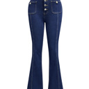  High Waist Jeans Vintage Stretch Bootcut Denim Trouser with Pocket