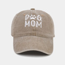 Beige Beige Dog Mom Embroidered Baseball Cap For Man And Women