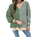 Green Small Colorblock Drop Shoulder Oversize Sweatshirt