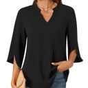  V neck 3/4 Sleeve Chic Shirt