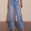  Wide Leg Pocketed High Waist Jeans