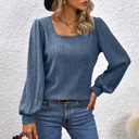  Women's Long Sleeve Tops Square Neck Lantern Sleeve Blouse Dressy Casual Tunics Loose Fit Fall Shirts