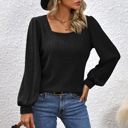  Women's Long Sleeve Tops Square Neck Lantern Sleeve Blouse Dressy Casual Tunics Loose Fit Fall Shirts