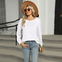  Womens Puff Long Sleeve Shirts Round Neck Ruffle Sleeve Tops Fall 