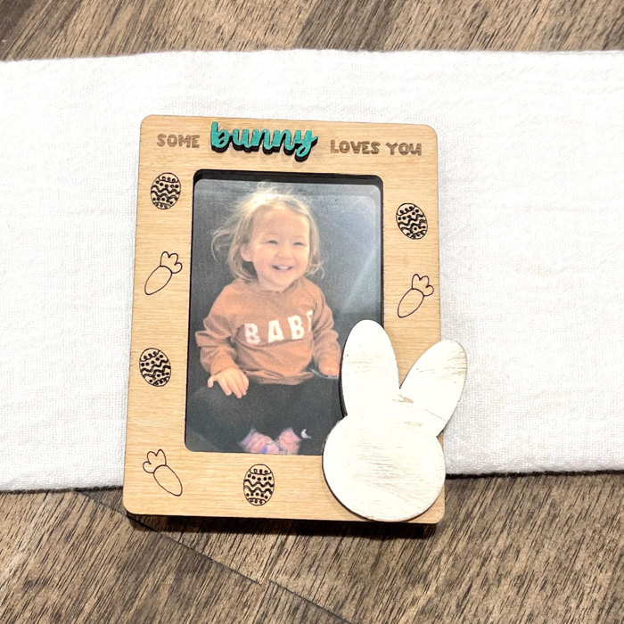 Easter Bunny Photo Frame Magnet Spring Gift