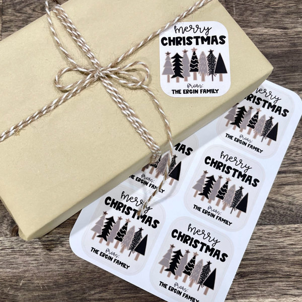 Personalized Family Christmas Gift Tag Stickers