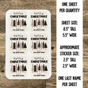  Personalized Family Christmas Gift Tag Stickers