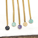  WINTER SALE Round Initial Charm Necklace