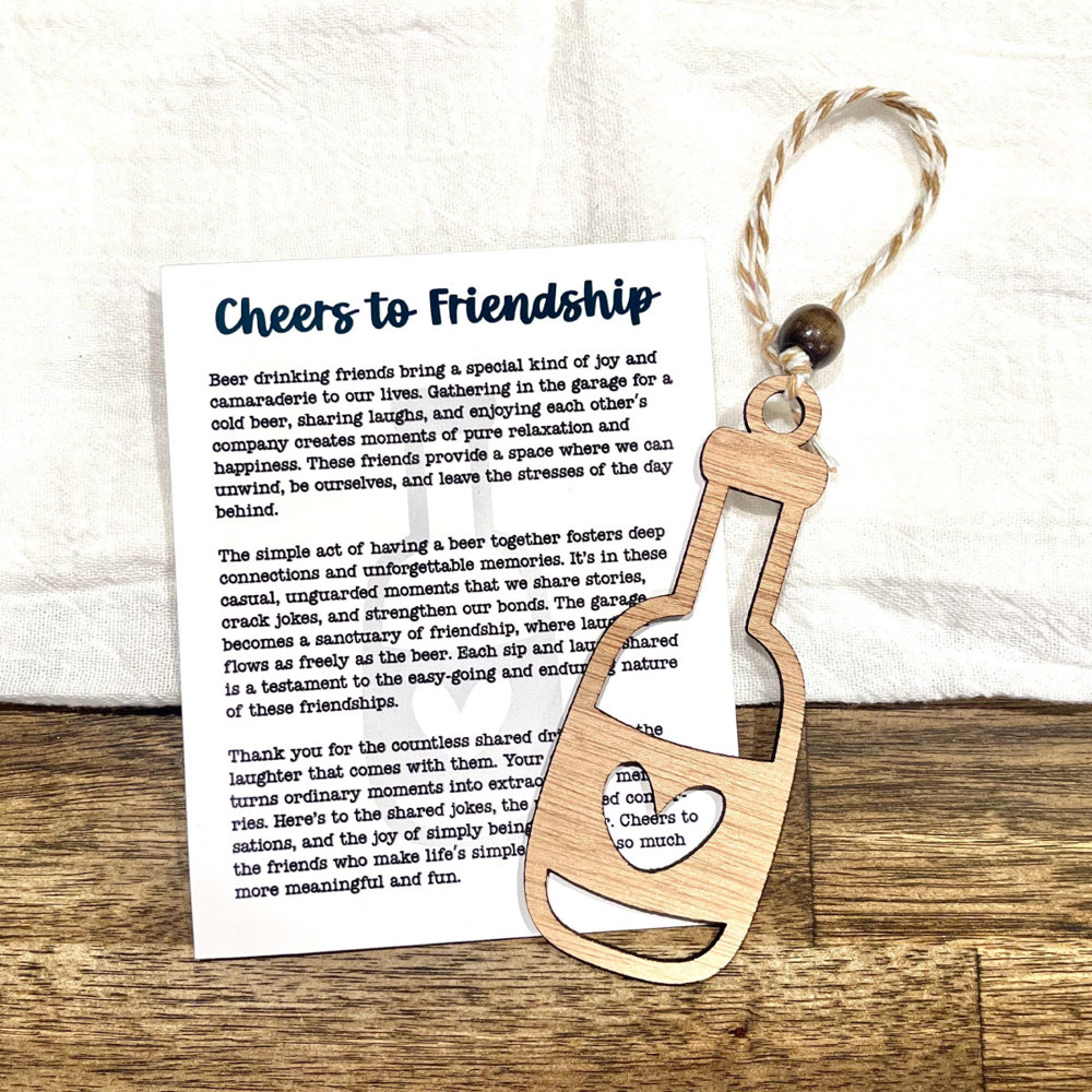 Cheers to Friendship - Best Friend Story Card Ornament Gift