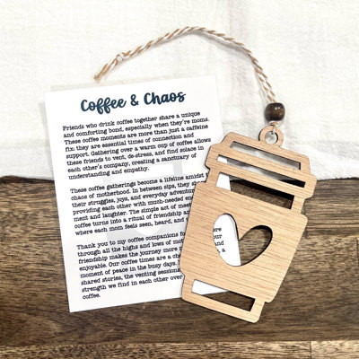 Coffee & Chaos - Best Friend Story Card Ornament Gift 