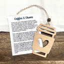  Coffee & Chaos - Best Friend Story Card Ornament Gift 