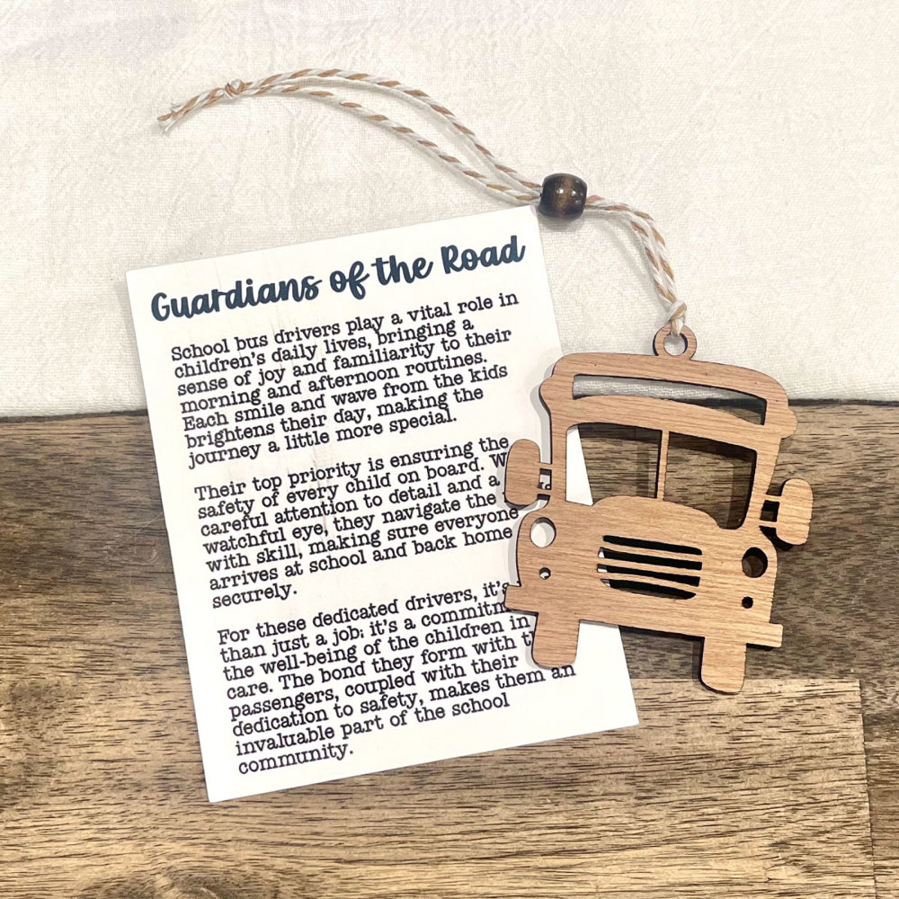 Guardians of the Road - School Bus Driver Story Card Ornament Gift 