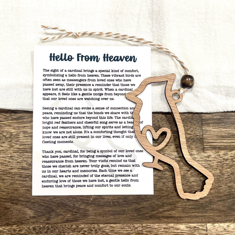 Hello from Heaven - Sympathy Story Card Ornament Gift