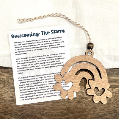 Overcoming The Storm - Rainbow Story Card Ornament Gift