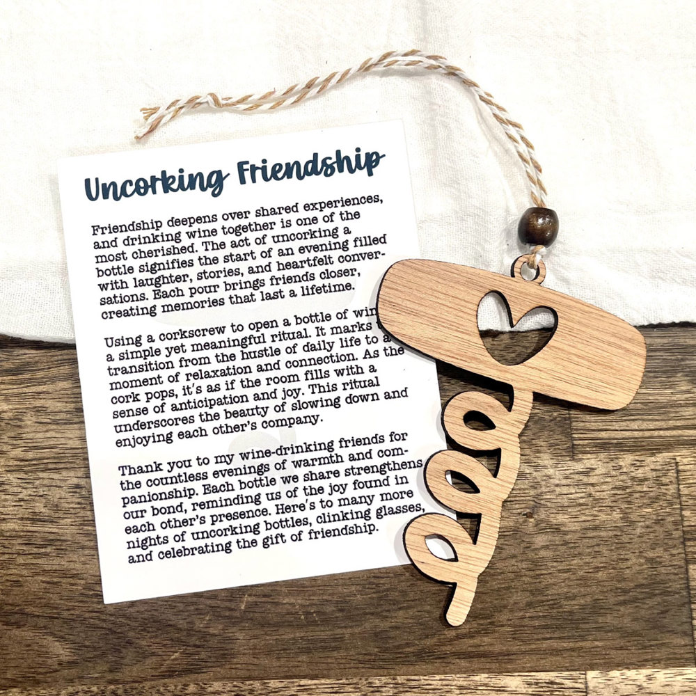 Uncorking Friendship - Best Friend Story Card Ornament Gift 